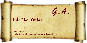 Götz Antal névjegykártya